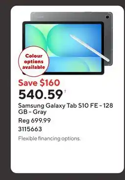 Staples Samsung Galaxy Tab S10 FE - 128 GB - Gray offer