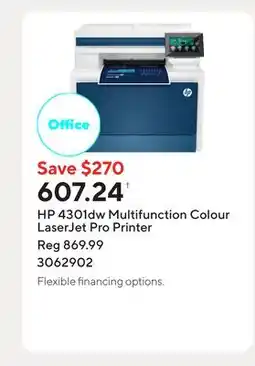 Staples HP 4301dw Multifunction Colour LaserJet Pro Printer offer