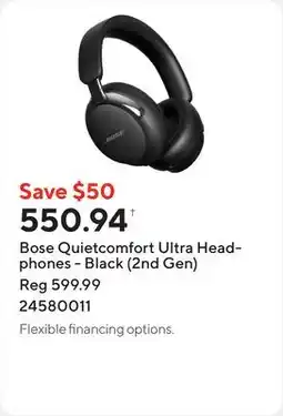 Staples Bose Quietcomfort Ultra Headphones - Black (2nd Gen) offer