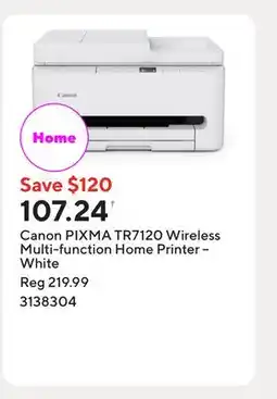 Staples Canon PIXMA TR7120 Wireless Multi-function Home Printer – White offer