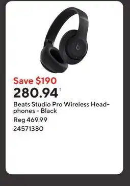 Staples Beats Studio Pro Wireless Headphones - Black offer