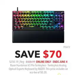 GameStop Razer Huntsman V3 Pro Tenkeyless - Tenkeyless Analog Optical Esports Keyboard by RAZER offer