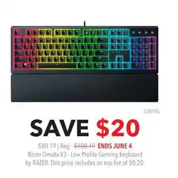 GameStop Razer Ornata V3 - Low Profile Gaming Keyboard by RAZER offer