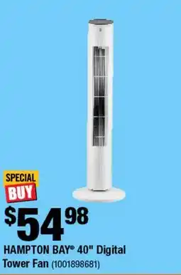 Home Depot Hampton bay 40 digital tower fan offer