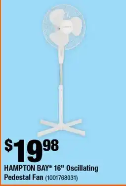 Home Depot Hampton bay 16 oscillating pedestal fan offer