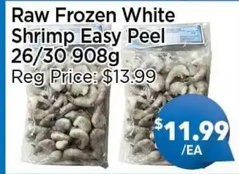 Blue Sky Supermarket Raw Frozen White Shrimp Easy Peel 26/30 offer