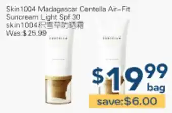 Oceans Fresh Food Market Skin1004 Madagascar Centella Air-Fit Suncream Light Spf 30 offer