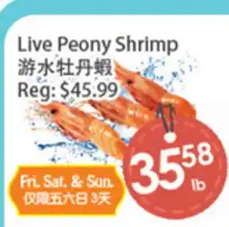 Fresh Palace Supermarket Live Peony Shrimp offer