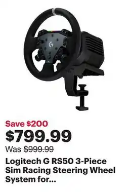 Best Buy Logitech G RS50 3-Piece Sim Racing Steering Wheel System for PS5/PS4/PC offer