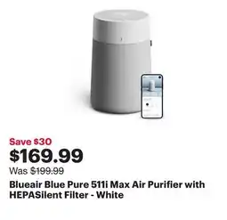 Best Buy Blueair Blue Pure 511i Max Air Purifier with HEPASilent Filter - White offer