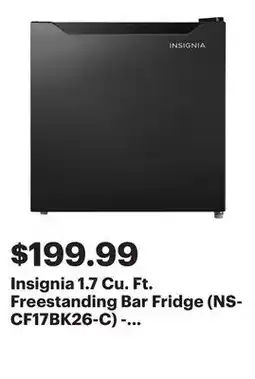 Best Buy Insignia 1.7 Cu. Ft. Freestanding Bar Fridge (NS-CF17BK26-C) - Black - Only at Best Buy offer