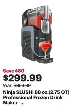 Best Buy Ninja SLUSHi 88 oz.(2.75 QT) Professional Frozen Drink Maker - Arctic Blue/Grey offer