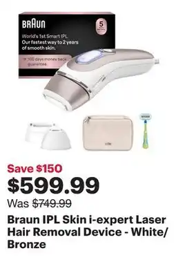 Best Buy Braun IPL Skin i-expert Laser Hair Removal Device - White/Bronze offer