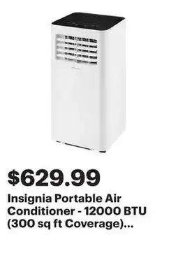 Best Buy Insignia Portable Air Conditioner - 12000 BTU (300 sq ft Coverage) - Remote - White/Black offer