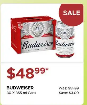 The Beer Store BUDWEISER offer