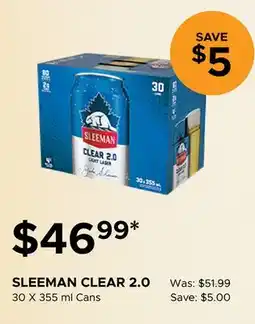 The Beer Store SLEEMAN CLEAR 2.0 offer