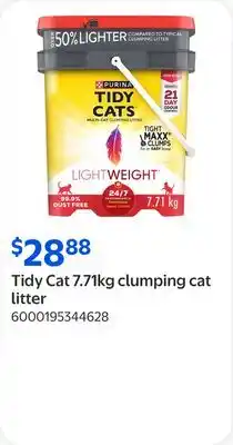 Walmart Tidy Cat 7.71kg clumping cat litter offer