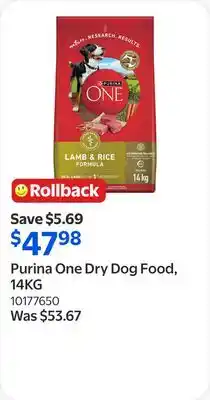 Walmart Purina One Dry Dog Food offer