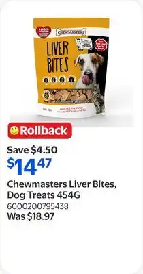 Walmart Chewmasters Liver Bites, Dog Treats offer