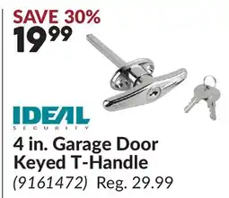 Princess Auto 4 in. Garage Door Keyed T-Handle offer