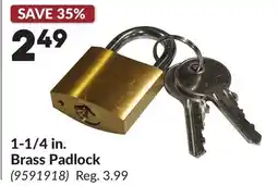 Princess Auto 1-1/4 in. Brass Padlock offer