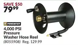 Princess Auto 4,000 PSI Pressure Washer Hose Reel offer