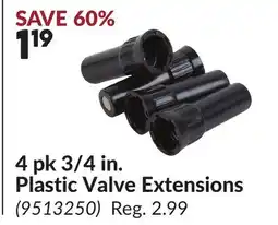 Princess Auto 4 pk 3/4 in. Plastic Valve Extensions offer