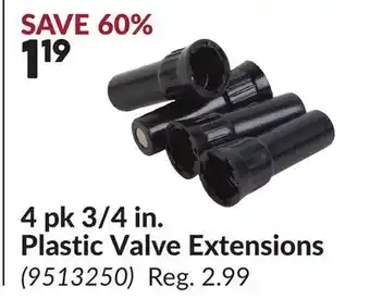 Princess Auto 4 pk 3/4 in. Plastic Valve Extensions offer