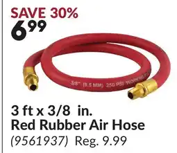 Princess Auto 3 ft x 3/8 in. Red Rubber Air Hose offer