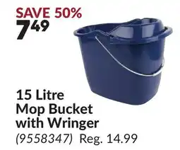 Princess Auto 15 Litre Mop Bucket with Wringer offer
