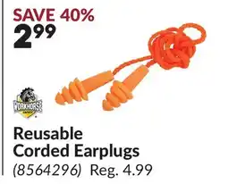 Princess Auto Reusable Corded Earplugs offer