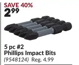 Princess Auto 5 pc #2 Phillips Impact Bits offer