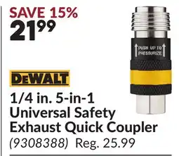 Princess Auto DEWALT 1/4 in. 5-in-1 Universal Safety Exhaust Quick Coupler offer