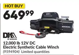 Princess Auto 12,000 lb 12V DC Electric Synthetic Cable Winch offer