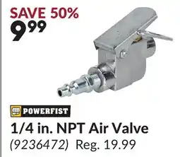 Princess Auto 1/4 in. NPT Air Valve offer