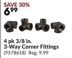 Princess Auto 4 pk 3/8 in. 3-Way Corner Fittings offer