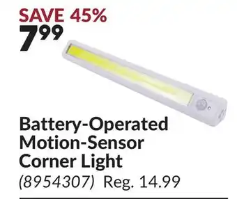 Princess Auto Battery-Operated Motion-Sensor Corner Light offer