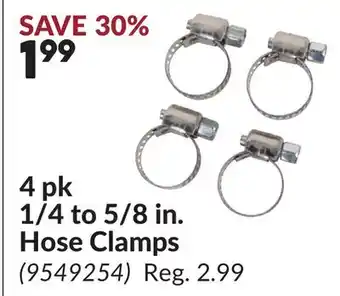 Princess Auto 4 pk 1/4 to 5/8 in. Hose Clamps offer