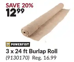 Princess Auto POWERFIST 3 x 24 ft Burlap Roll offer