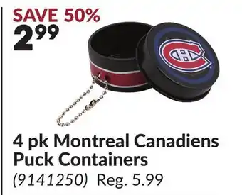 Princess Auto 4 pk Montreal Canadiens Puck Containers offer