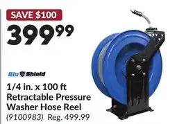 Princess Auto 1/4 in. x 100 ft Retractable Pressure Washer Hose Reel offer