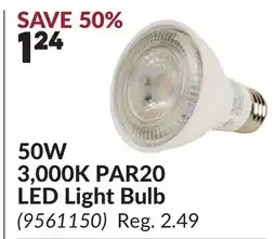 Princess Auto 50W 3,000K PAR20 LED Light Bulb offer