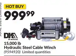 Princess Auto 15,000 lb Hydraulic Steel Cable Winch offer