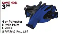 Princess Auto 4 pr Polyester Nitrile Palm Gloves offer