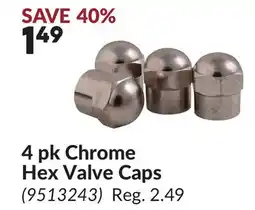 Princess Auto 4 pk Chrome Hex Valve Caps offer