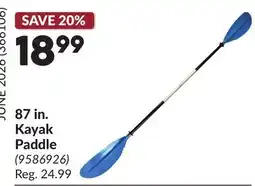 Princess Auto 87 in. Kayak Paddle offer