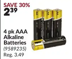 Princess Auto 4 pk AAA Alkaline Batteries offer