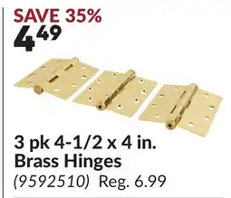 Princess Auto 3 pk 4-1/2 x 4 in. Brass Hinges offer