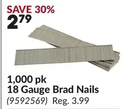 Princess Auto 1,000 pk 18 Gauge Brad Nails offer