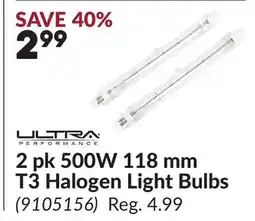 Princess Auto 2 pk 500W 118 mm T3 Halogen Light Bulbs offer